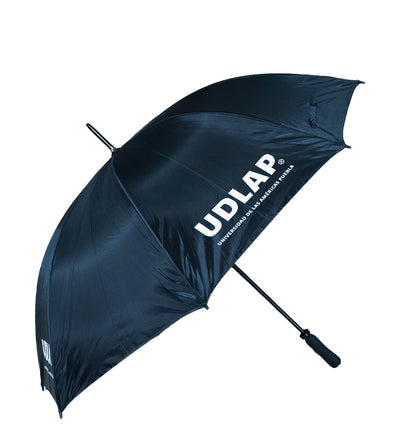 Paraguas negro logo blanco