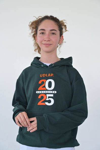Sudadera verde vertical graduación 2025