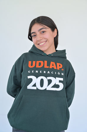 Sudadera verde horizontal  graduación 2025