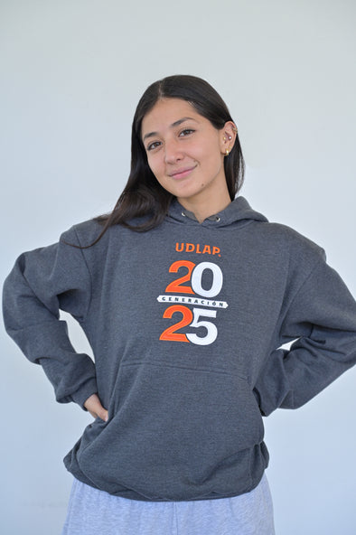 Sudadera gris vertical graduación 2025